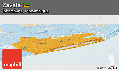 Political Panoramic Map of Zavala, lighten