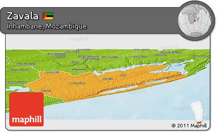 Political Panoramic Map of Zavala, physical outside