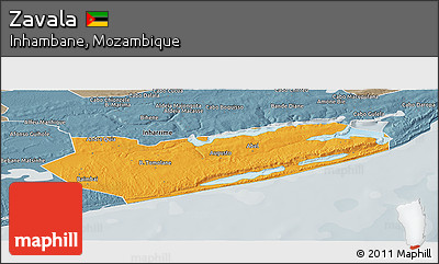 Political Panoramic Map of Zavala, semi-desaturated