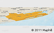 Political Panoramic Map of Zavala, shaded relief outside