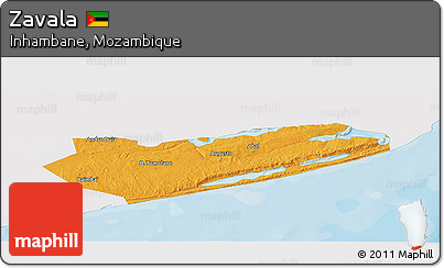 Political Panoramic Map of Zavala, single color outside