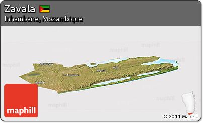 Satellite Panoramic Map of Zavala, cropped outside