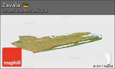 Satellite Panoramic Map of Zavala, cropped outside