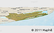 Satellite Panoramic Map of Zavala, shaded relief outside