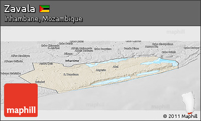 Shaded Relief Panoramic Map of Zavala, desaturated