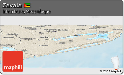 Shaded Relief Panoramic Map of Zavala