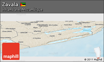 Shaded Relief Panoramic Map of Zavala