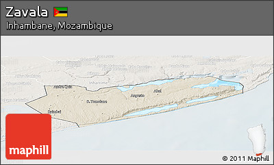 Shaded Relief Panoramic Map of Zavala, lighten