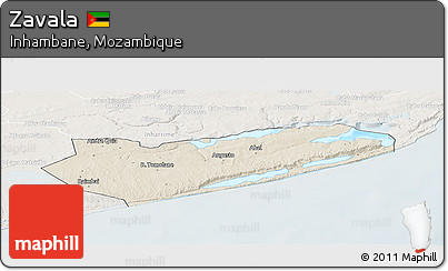 Shaded Relief Panoramic Map of Zavala, lighten
