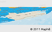 Shaded Relief Panoramic Map of Zavala, political outside