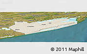 Shaded Relief Panoramic Map of Zavala, satellite outside