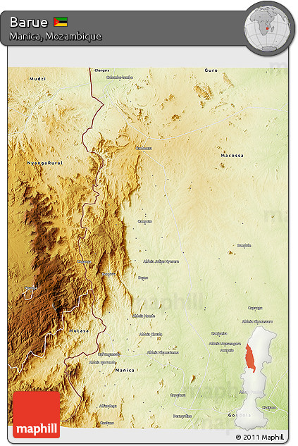 Physical 3D Map of Barue