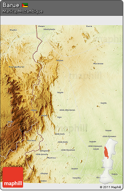 Physical 3D Map of Barue
