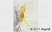 Physical 3D Map of Barue, lighten, semi-desaturated