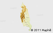 Physical 3D Map of Barue, single color outside