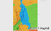 Political 3D Map of Barue