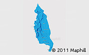 Political 3D Map of Barue, single color outside