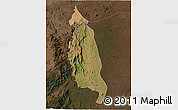 Satellite 3D Map of Barue, darken