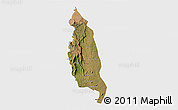Satellite 3D Map of Barue, single color outside