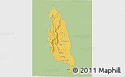 Savanna Style 3D Map of Barue, single color outside