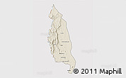 Shaded Relief 3D Map of Barue, cropped outside