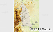 Shaded Relief 3D Map of Barue, physical outside
