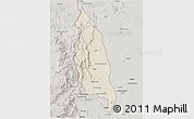 Shaded Relief 3D Map of Barue, semi-desaturated