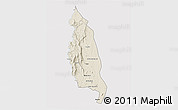 Shaded Relief 3D Map of Barue, single color outside