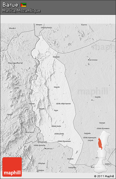 Silver Style 3D Map of Barue
