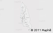 Silver Style 3D Map of Barue, single color outside