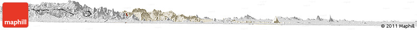 Shaded Relief Horizon Map of Barue, desaturated