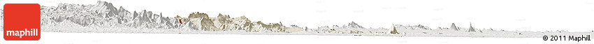 Shaded Relief Horizon Map of Barue, lighten, semi-desaturated