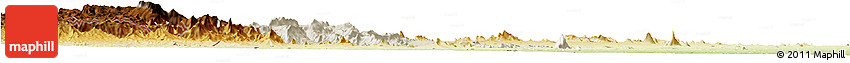 Shaded Relief Horizon Map of Barue, physical outside