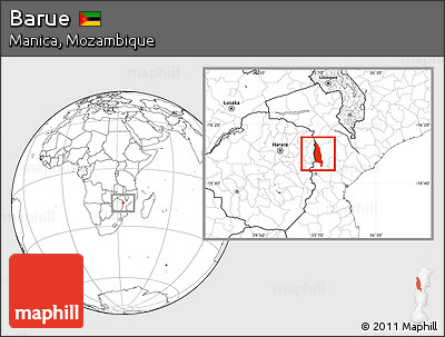 Blank Location Map of Barue