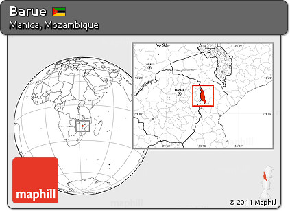 Blank Location Map of Barue