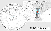 Blank Location Map of Barue, highlighted country, highlighted parent region