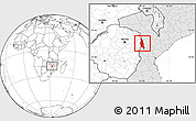 Blank Location Map of Barue, highlighted country