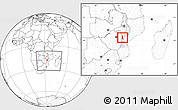 Blank Location Map of Barue, highlighted parent region, within the entire country