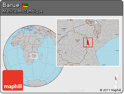 Gray Location Map of Barue