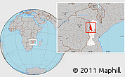 Gray Location Map of Barue, highlighted parent region