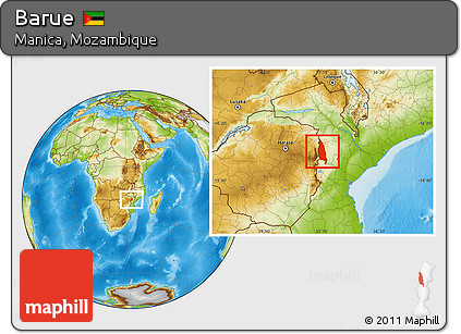 Physical Location Map of Barue