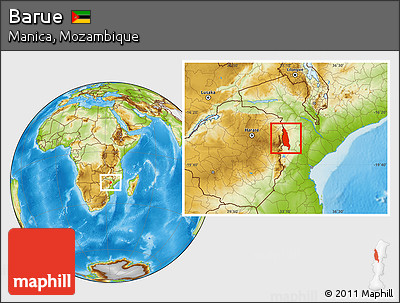 Physical Location Map of Barue