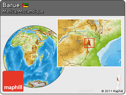 Physical Location Map of Barue