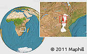 Satellite Location Map of Barue, highlighted parent region