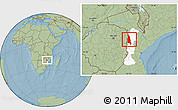 Savanna Style Location Map of Barue, highlighted parent region, hill shading