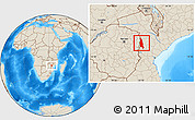 Shaded Relief Location Map of Barue