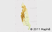 Physical Map of Barue, cropped outside