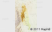 Physical Map of Barue, lighten