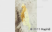 Physical Map of Barue, semi-desaturated