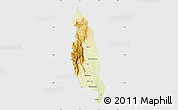 Physical Map of Barue, single color outside